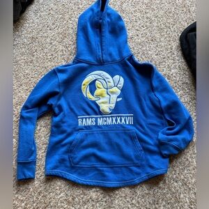 NWT NFL Los Angeles Rams Youth Blue Hoodie Sweatshirt Size Small